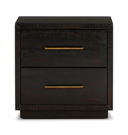 Suki Nightstand 2 Drawer Burnished Black