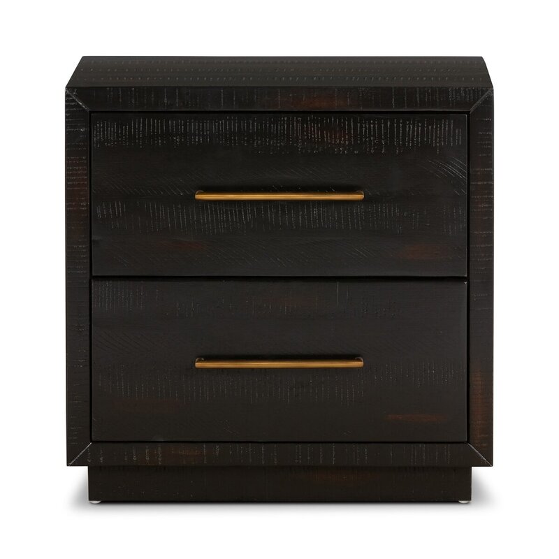 Suki Nightstand 2 Drawer Burnished Black