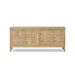 Alessio Media Console - Aged Natural Oak Veneer