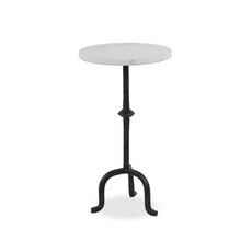 Jocelyn End Table - Veined White Marble