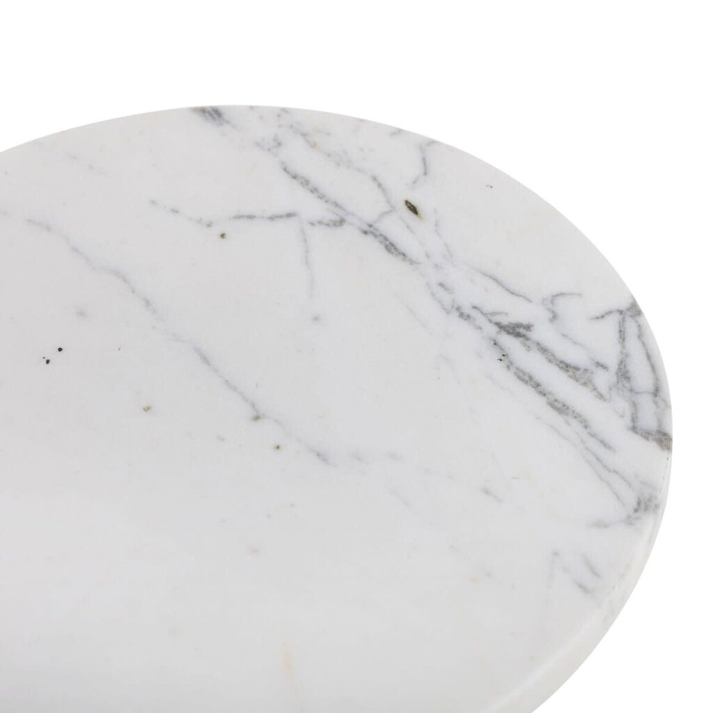 Jocelyn End Table - Veined White Marble