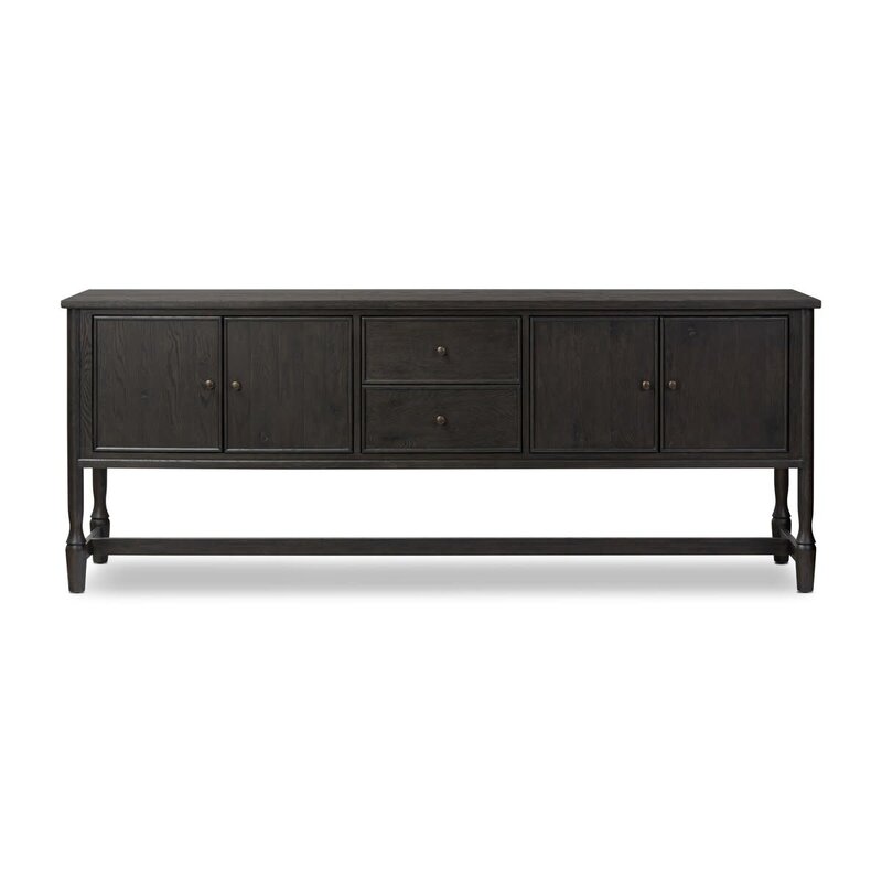 Barton Sideboard 84" -  Cracked Smoked Black Veneer (Amber Lewis x Four Hands)