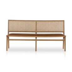 Sage Leather Dining Bench 66"