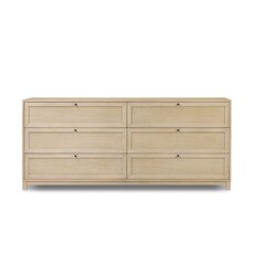 Millie 6 Drawer Dresser - Light Bleach Oak Veneer