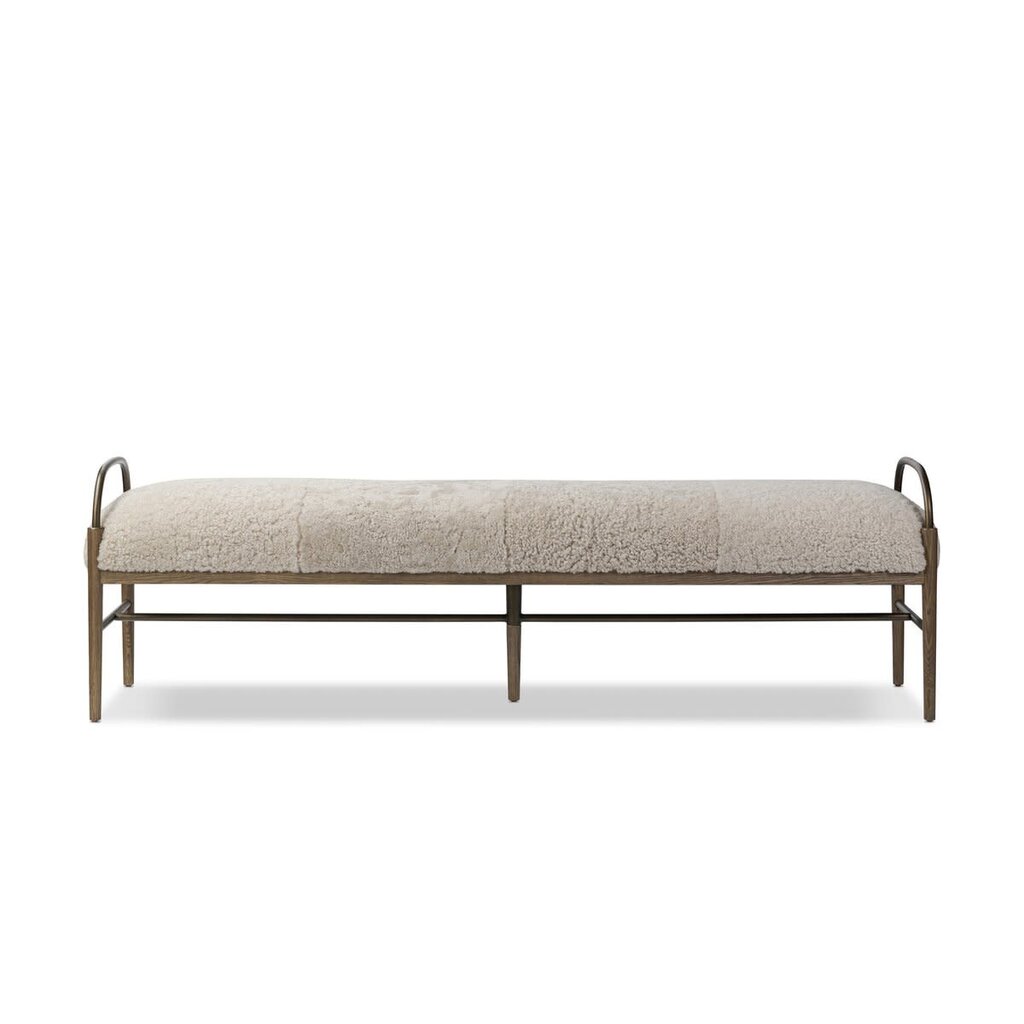 Sofia Accent Bench - Beige Shearling (Amber Lewis x Four Hands)