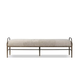Sofia Accent Bench - Beige Shearling (Amber Lewis x Four Hands)