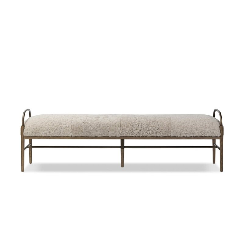 Sofia Accent Bench - Beige Shearling (Amber Lewis x Four Hands)