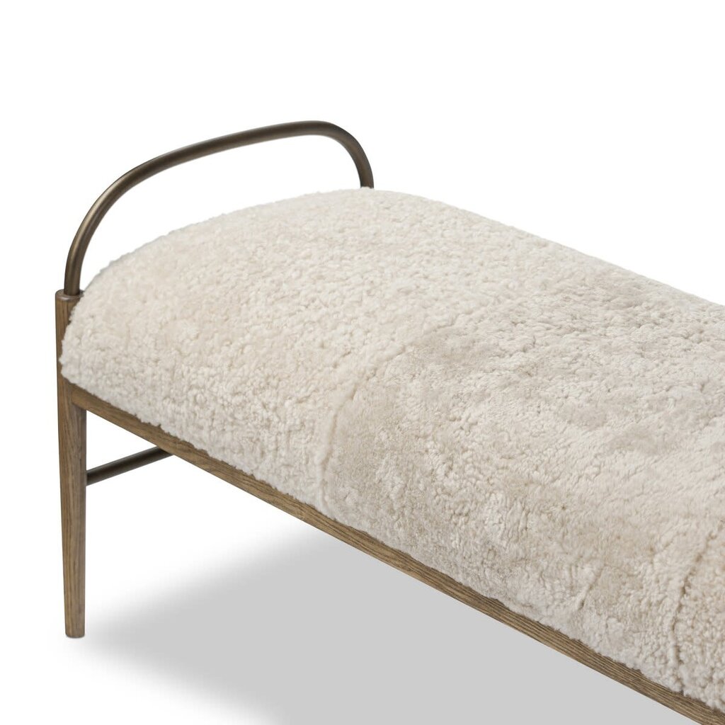 Sofia Accent Bench - Beige Shearling (Amber Lewis x Four Hands)