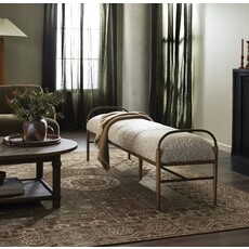 Sofia Accent Bench - Beige Shearling (Amber Lewis x Four Hands)