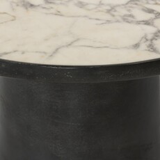 Balboa Outdoor End Table - Veined White Marble