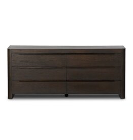 Bruce 6 Drawer Dresser - Espresso Oak Veneer