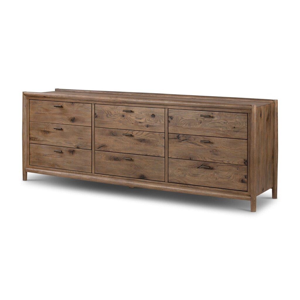 Glenview 9 Drawer Dresser-Weathered Oak