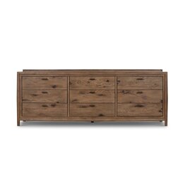 Glenview 9 Drawer Dresser-Weathered Oak