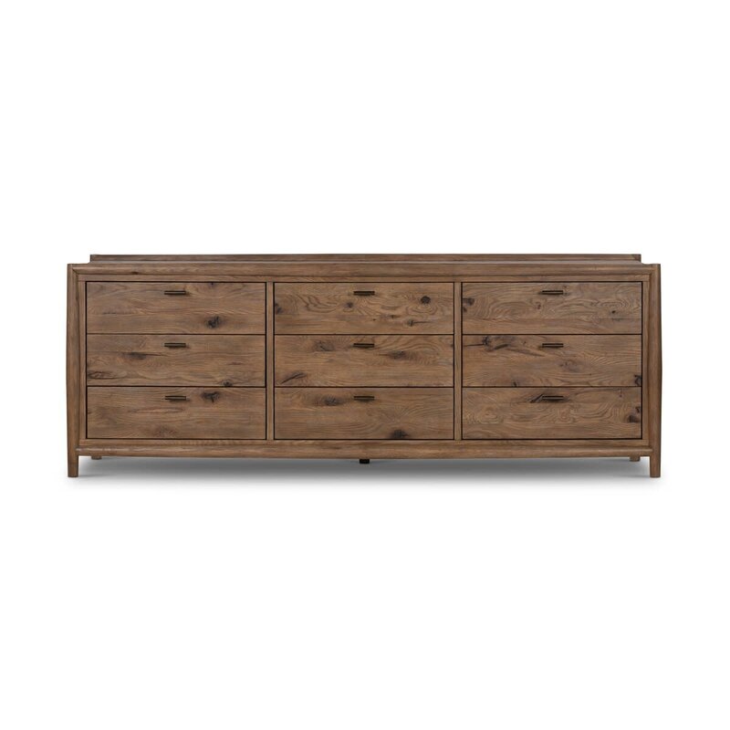 Glenview 9 Drawer Dresser-Weathered Oak