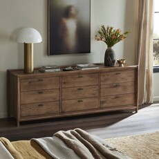 Glenview 9 Drawer Dresser-Weathered Oak