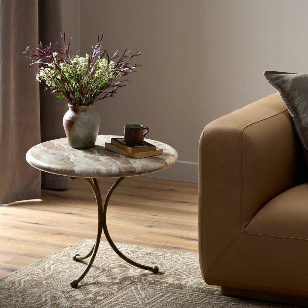 Sylas End Table - Fossil Marble