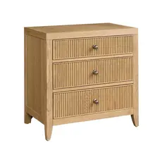 Universal Furniture Carmen Three Drawer Nightstand Natural White Oak