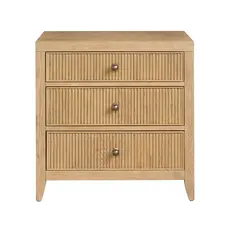 Universal Furniture Carmen Three Drawer Nightstand Natural White Oak