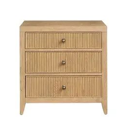 Universal Furniture Carmen Three Drawer Nightstand Natural White Oak