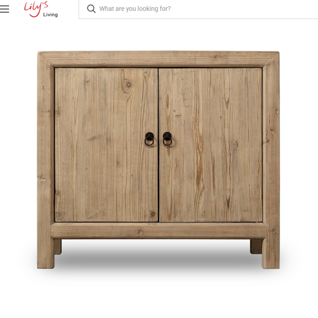 Lilys Living Two Doors Weathered Cabinet Natural