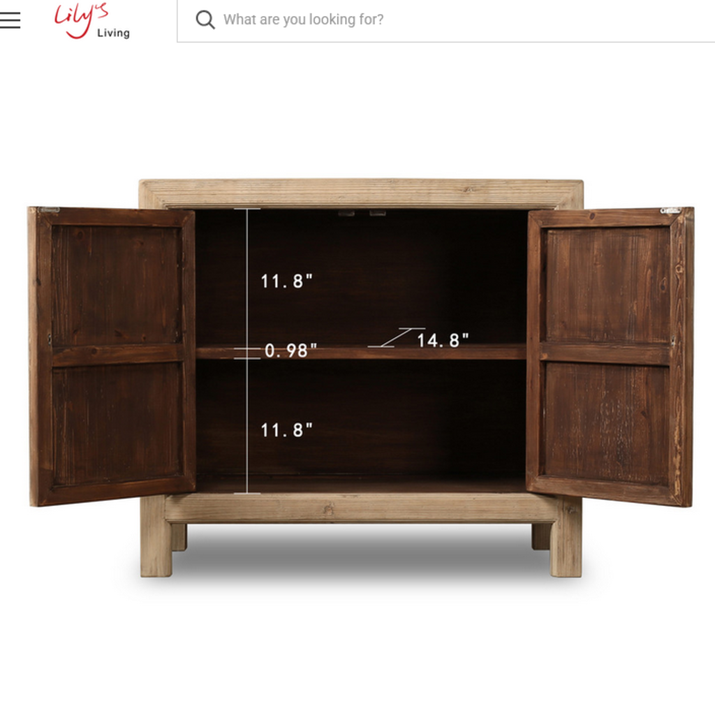 Lilys Living Two Doors Weathered Cabinet Natural