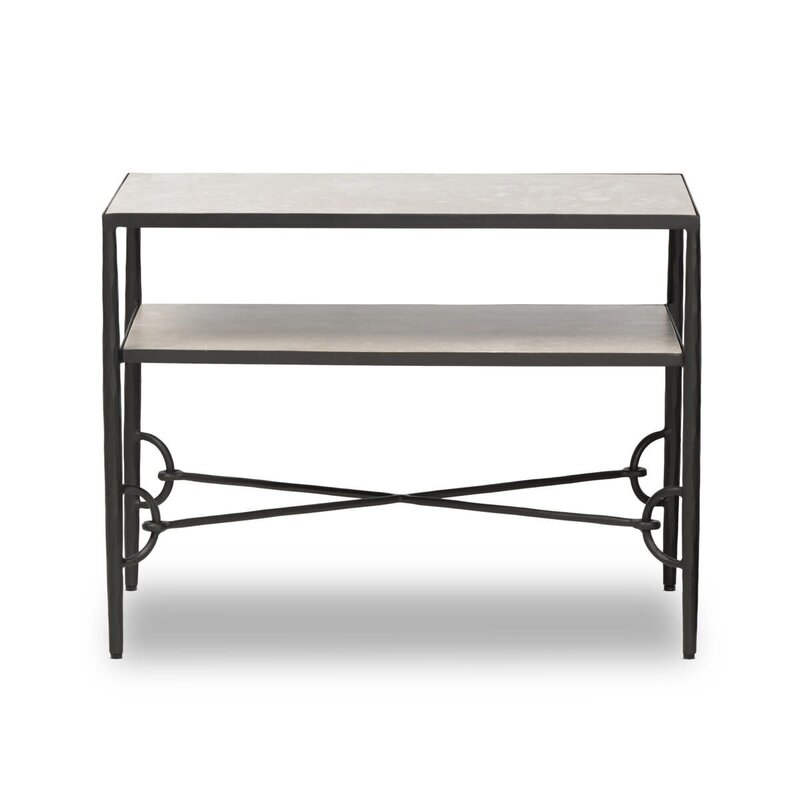 Babylon Side Table/Nightstand - Hammered Gunmetal