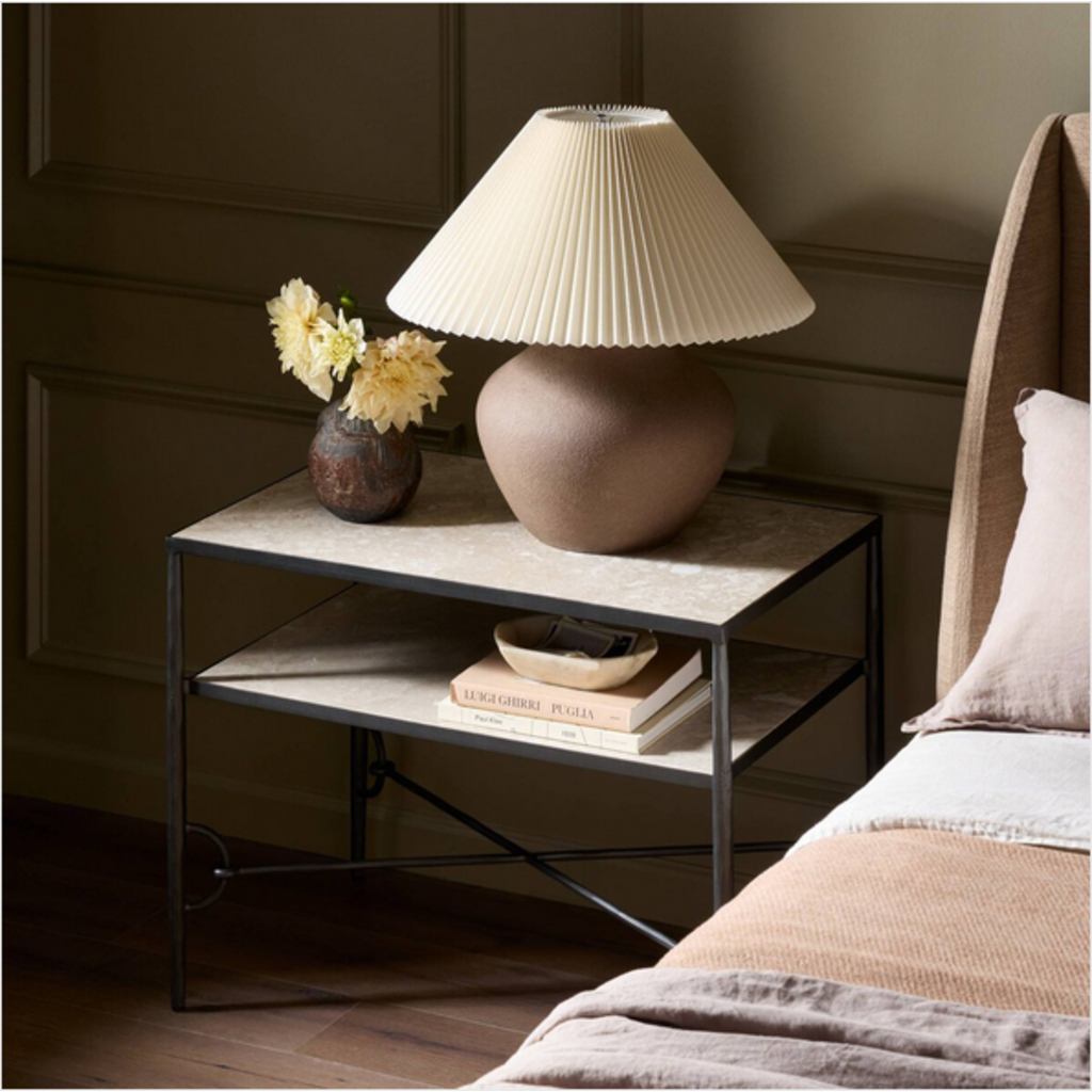 Babylon Side Table/Nightstand - Hammered Gunmetal