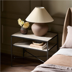 Babylon Side Table/Nightstand - Hammered Gunmetal