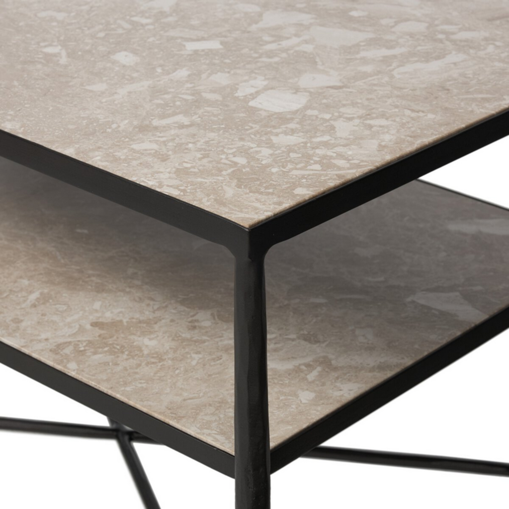 Babylon Side Table/Nightstand - Hammered Gunmetal