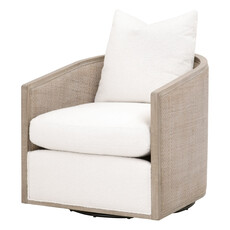 McCollough Swivel Club Chair - Gellar Linen