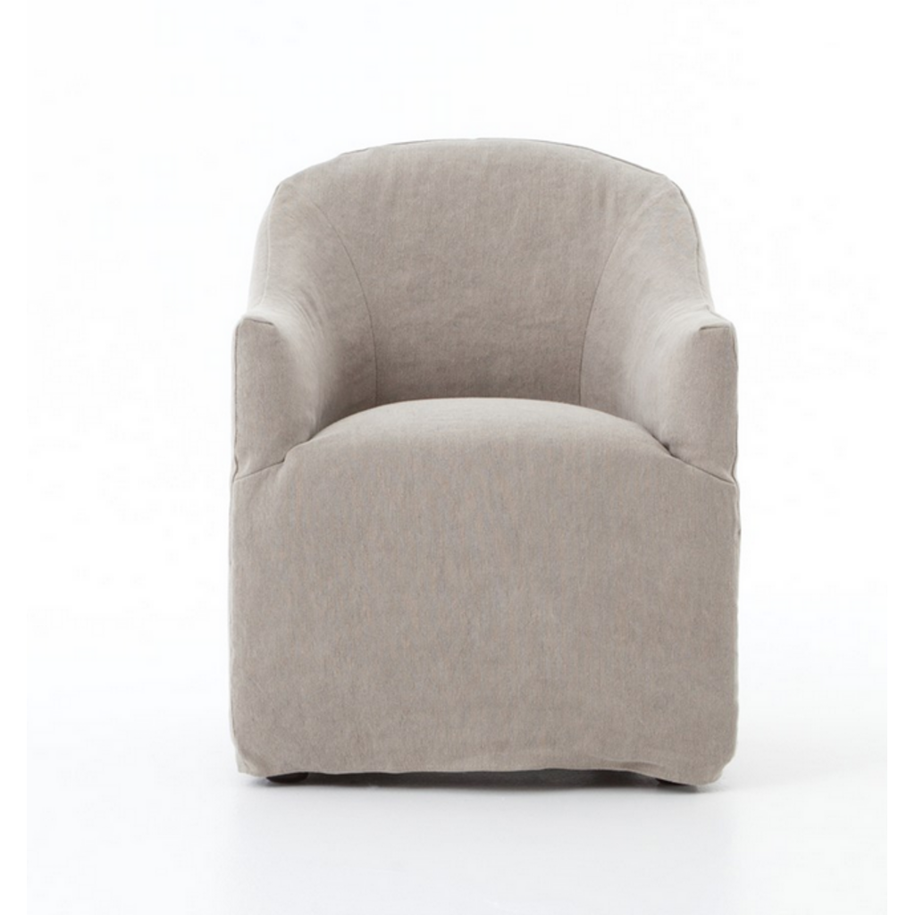 Cove Dining Chair with Casters - Heather Twill Stone