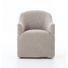 Cove Dining Chair with Casters - Heather Twill Stone