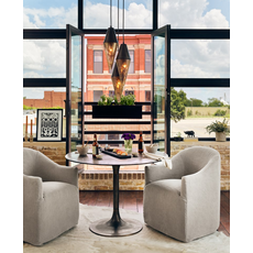 Cove Dining Chair with Casters - Heather Twill Stone