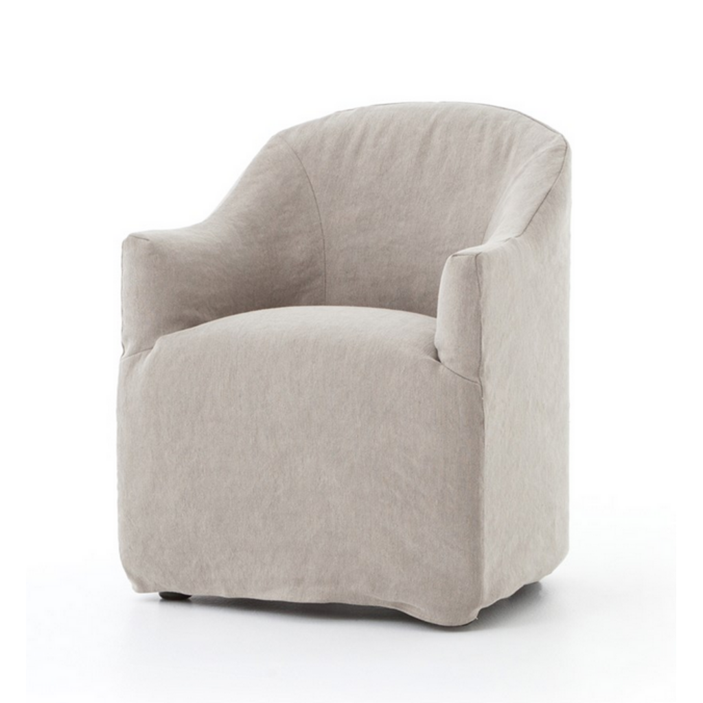Cove Dining Chair with Casters - Heather Twill Stone