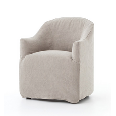 Cove Dining Chair with Casters - Heather Twill Stone