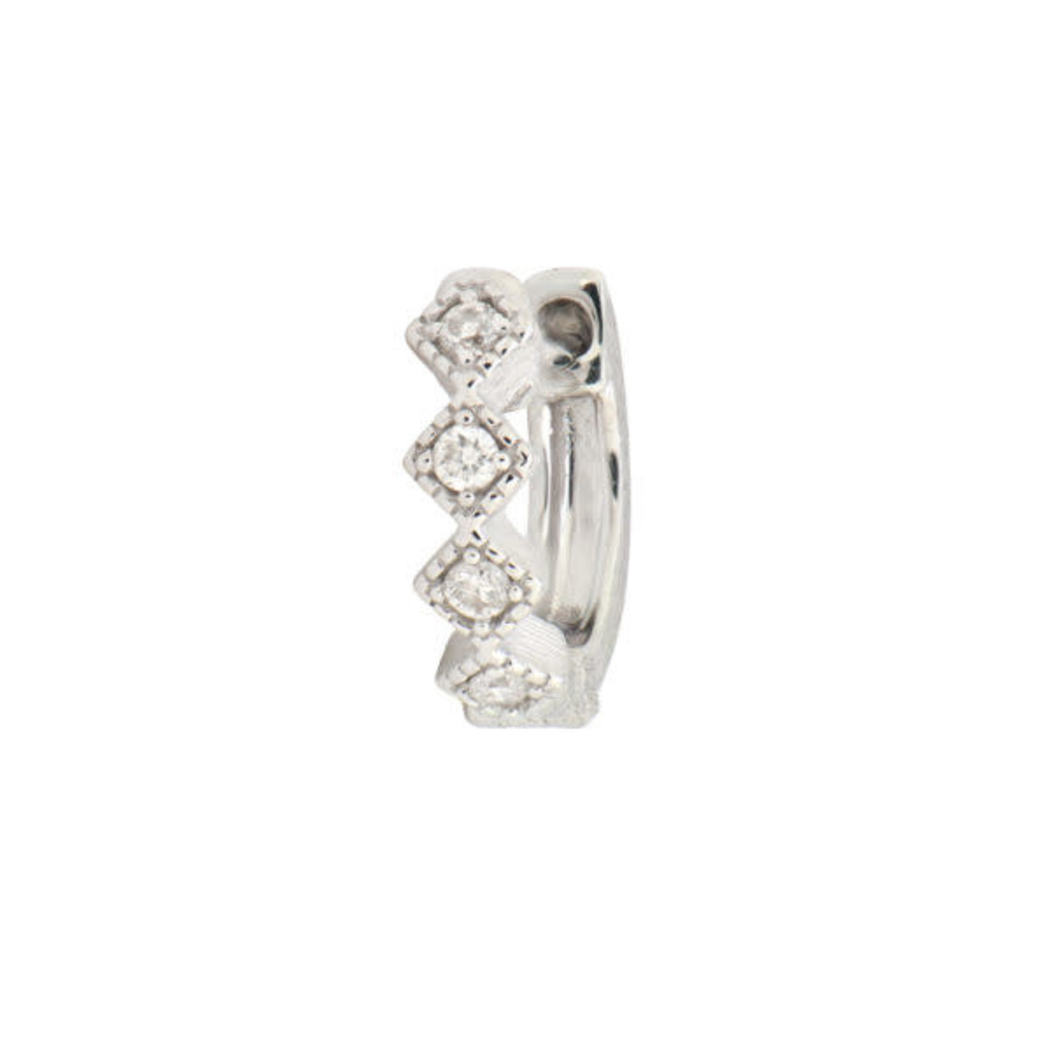 Petite diamond online huggie hoop earrings
