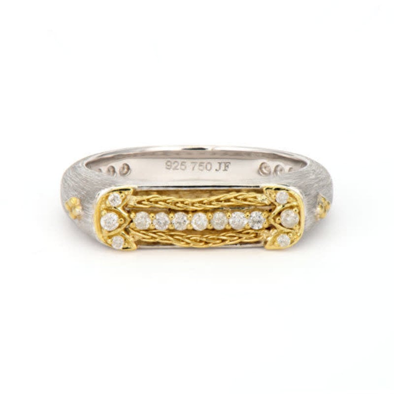Jude Frances Mixed Metal Woven Rope Chain Ring