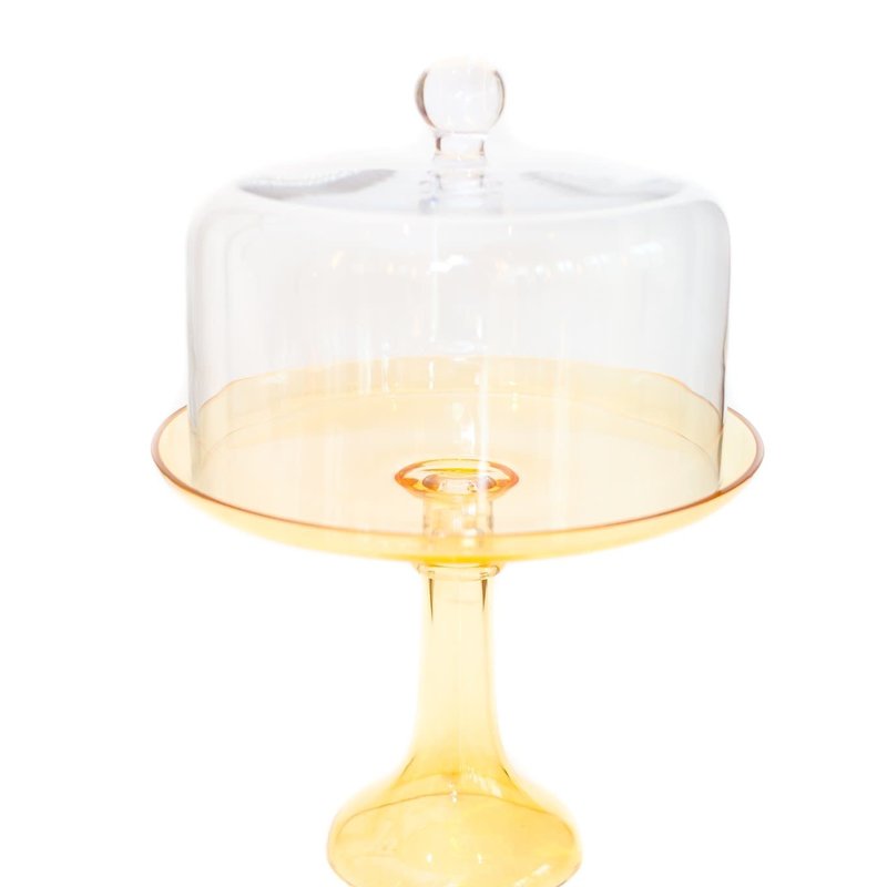 Estelle Colored Glass Estelle Colored Glass Cake Stand Dome (ONLY)