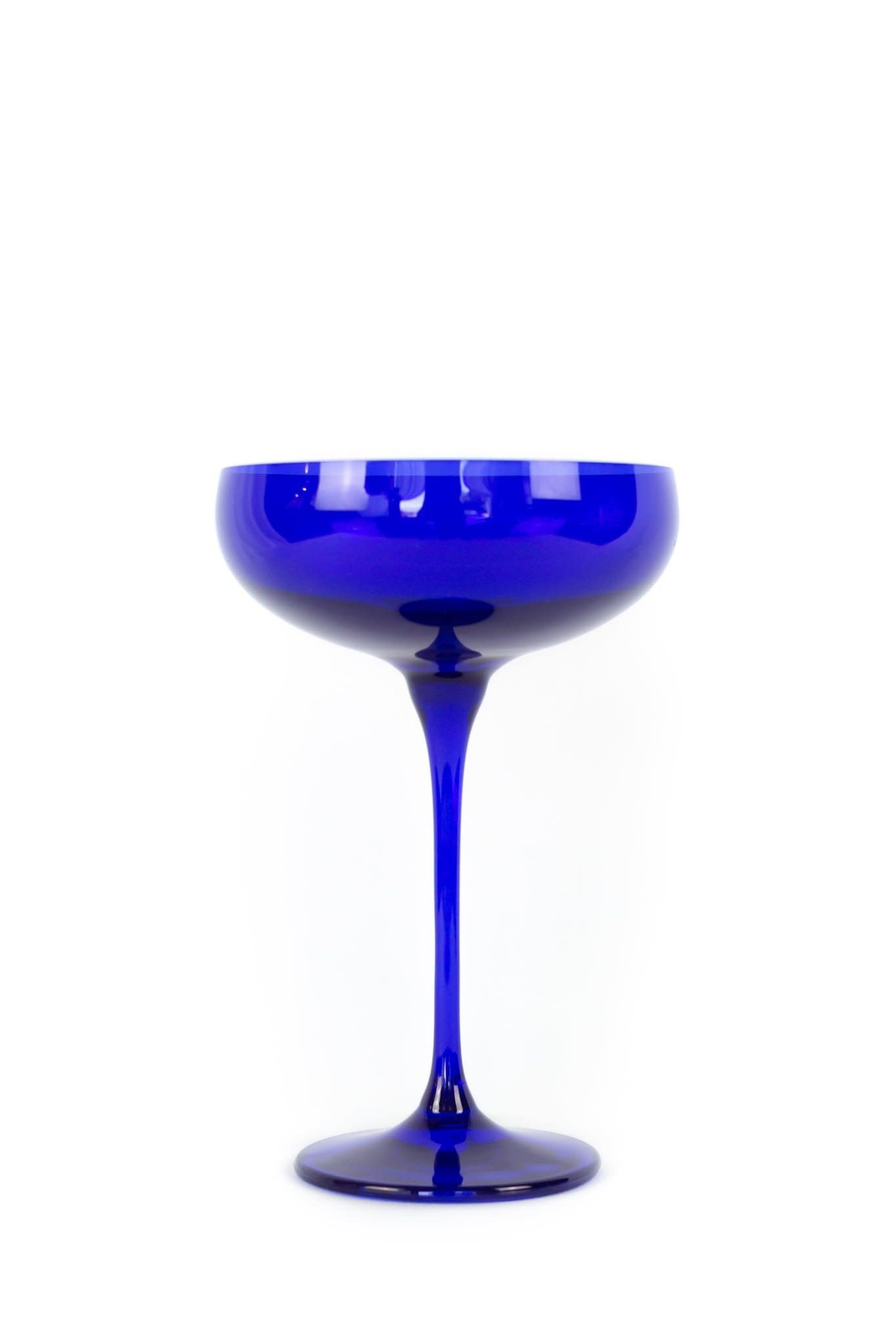 Estelle Colored Glass Champagne Coupe 2-Piece Stem Glass Set