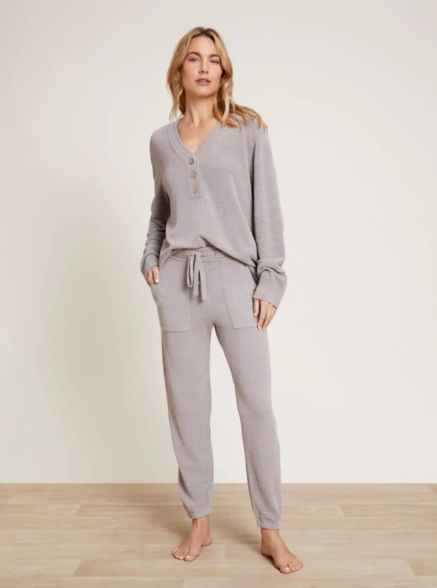 BareFoot Dreams Ribbed Tunnel Jogger Pewter M