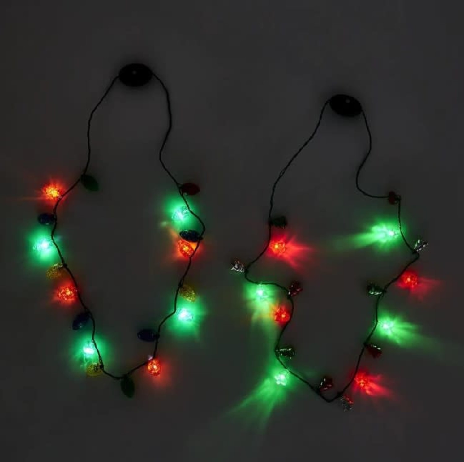 Flashing Christmas Tree Lights Necklace