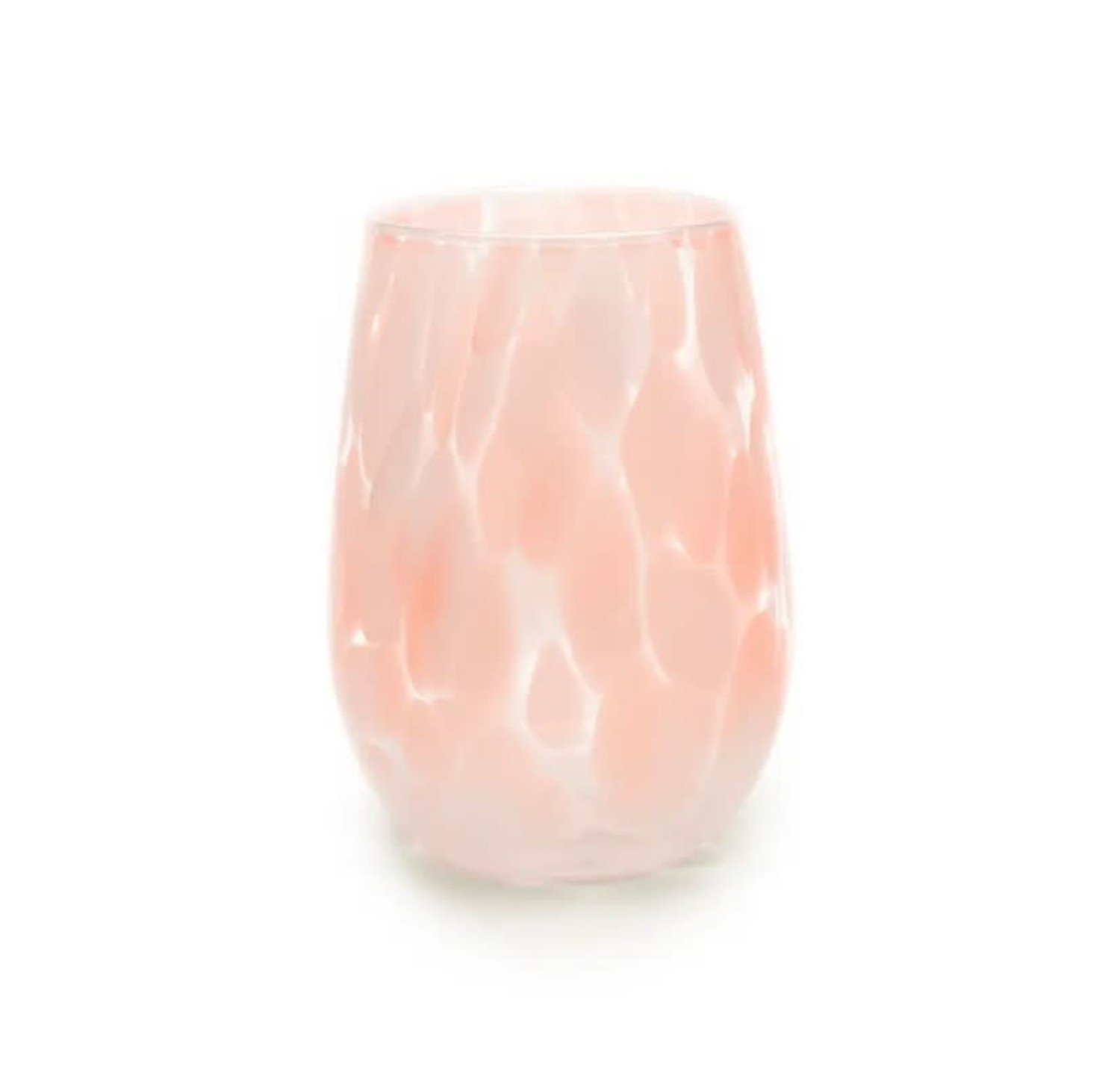 Handblown Blush Pink Colored Stemless Wine Glass – Neighborly