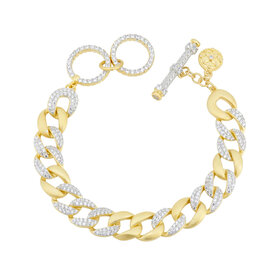 Chunky Chain Link Bracelet -- 18K Gold Curb Links