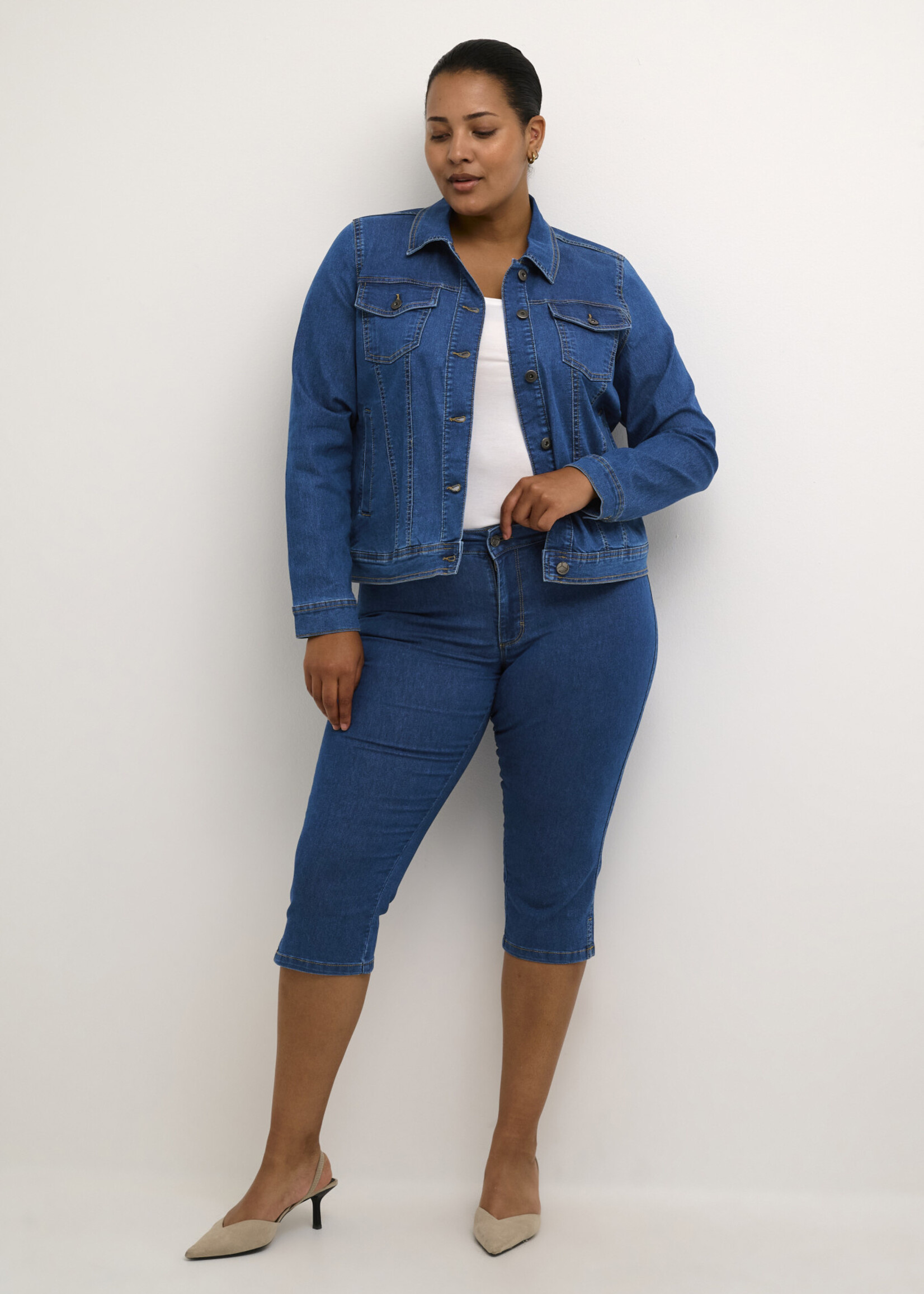 KAFFE CURVE KAFFE CURVE-VESTE EN JEANS-10581452