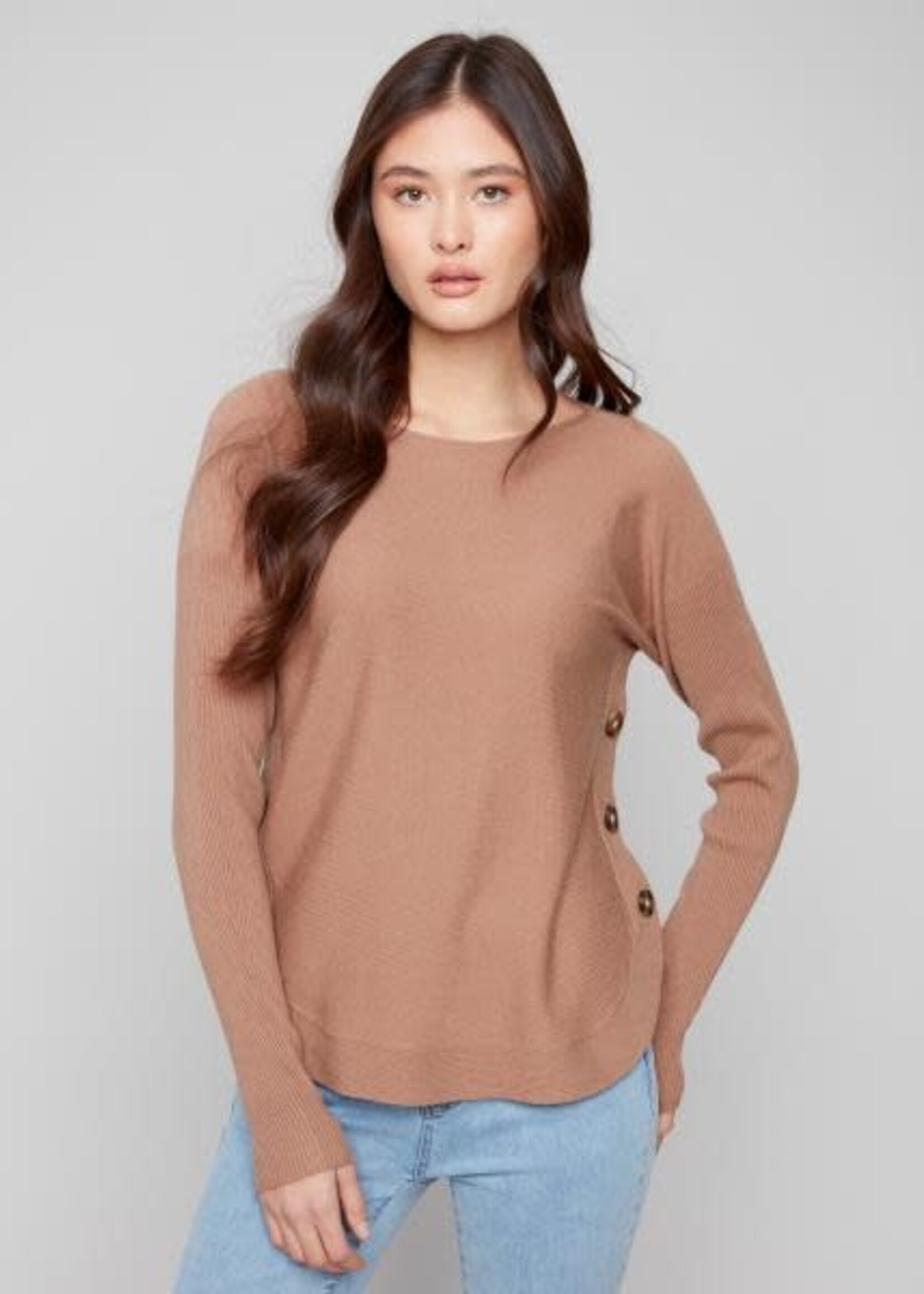 CHARLIE B CHARLIE-B BOAT NECK SWEATER-C2871
