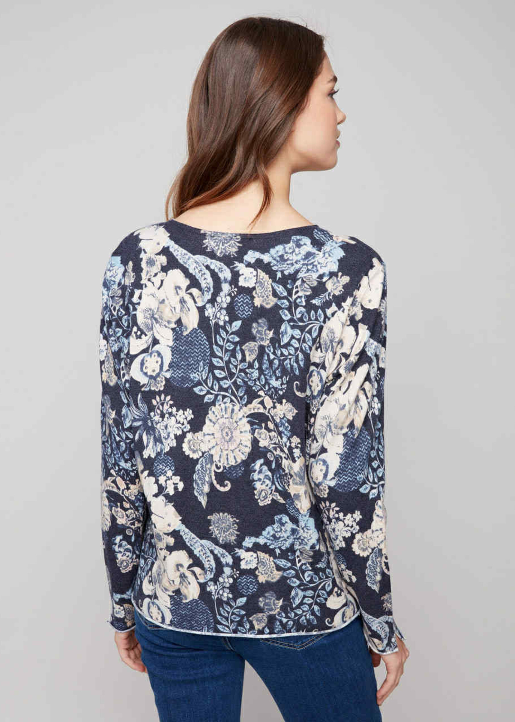 CHARLIE B CHARLIE-B V-NECK SWEATER-C2279TP