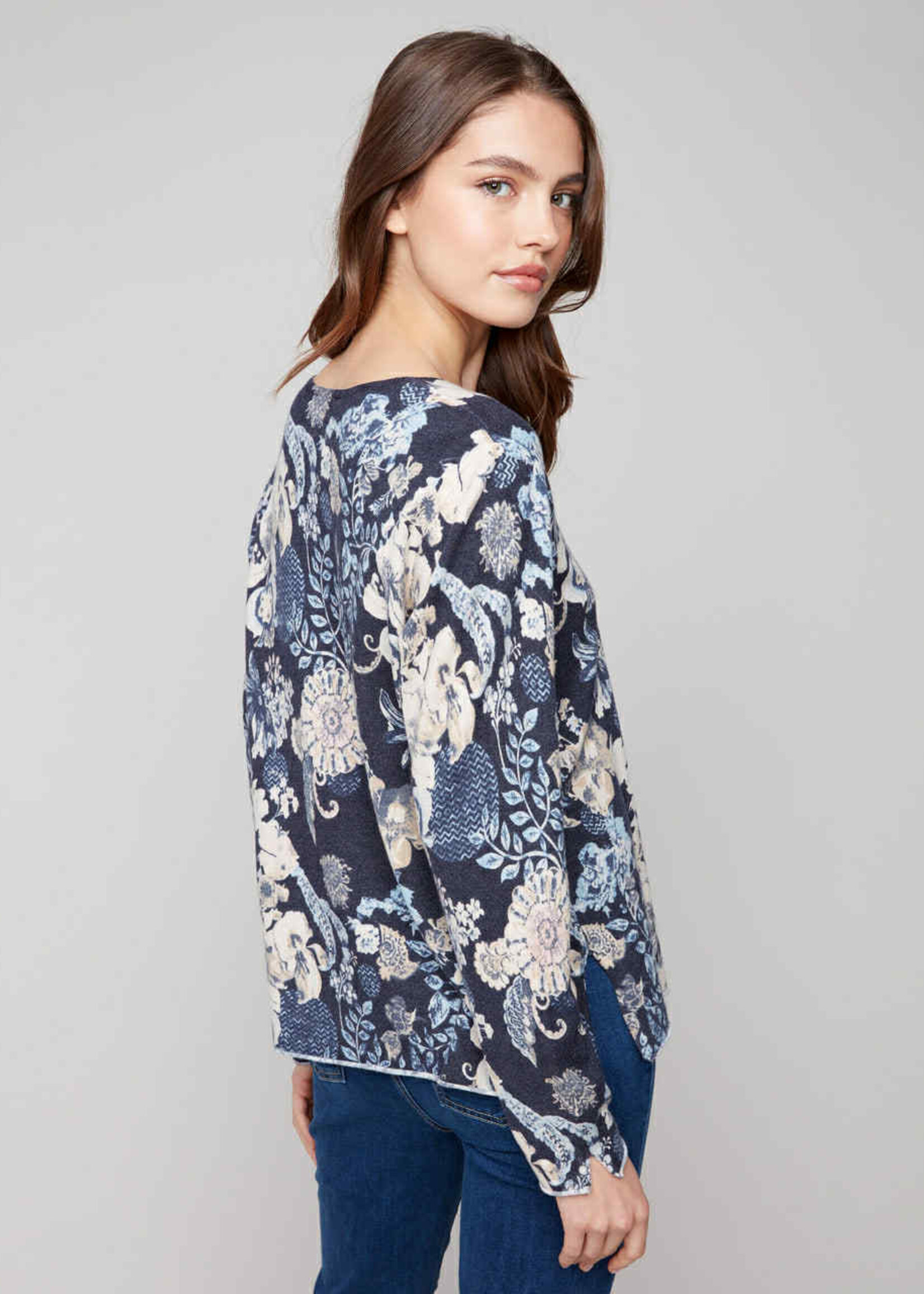 CHARLIE B CHARLIE-B V-NECK SWEATER-C2279TP