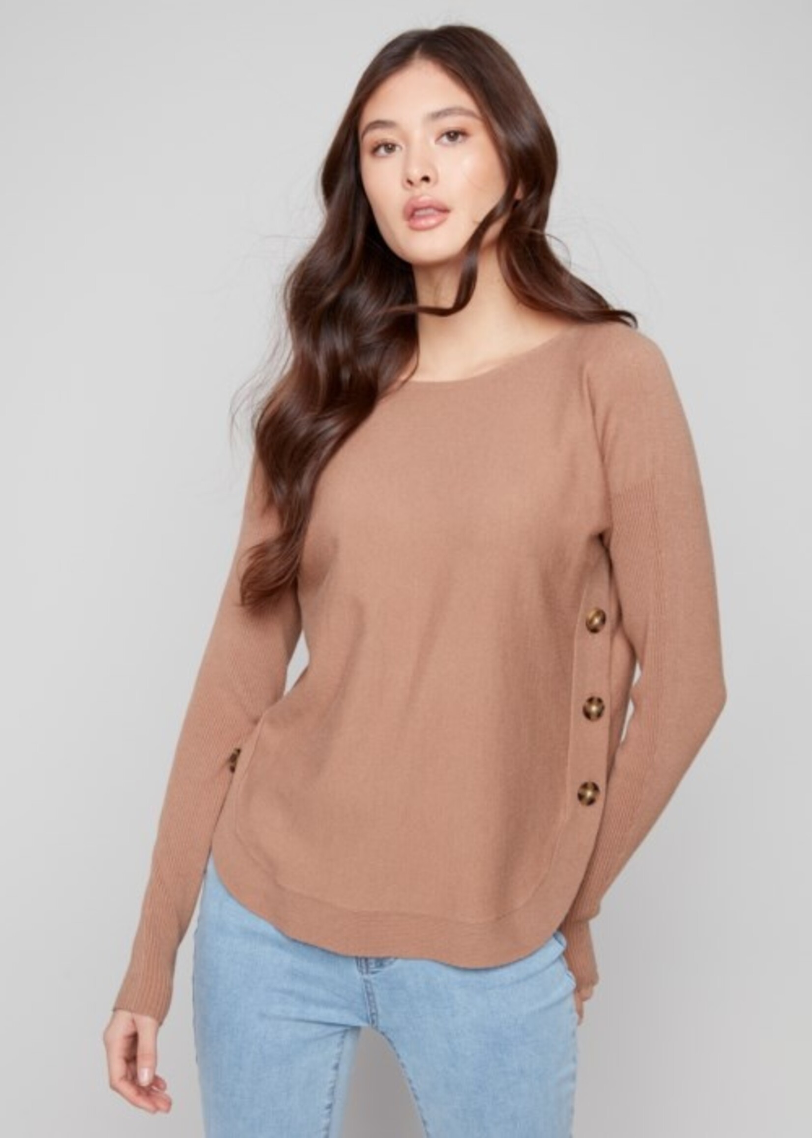 CHARLIE B CHARLIE-B BOAT NECK SWEATER-C2871
