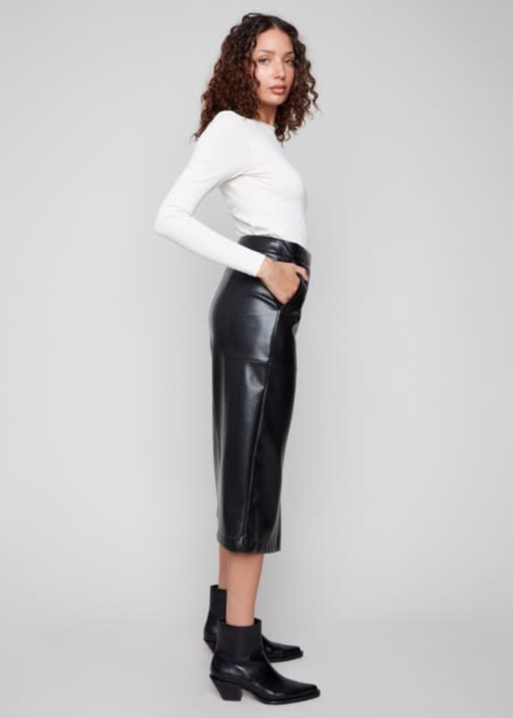 CHARLIE B CHARLIE B-JUPE FAUX CUIR-C7087