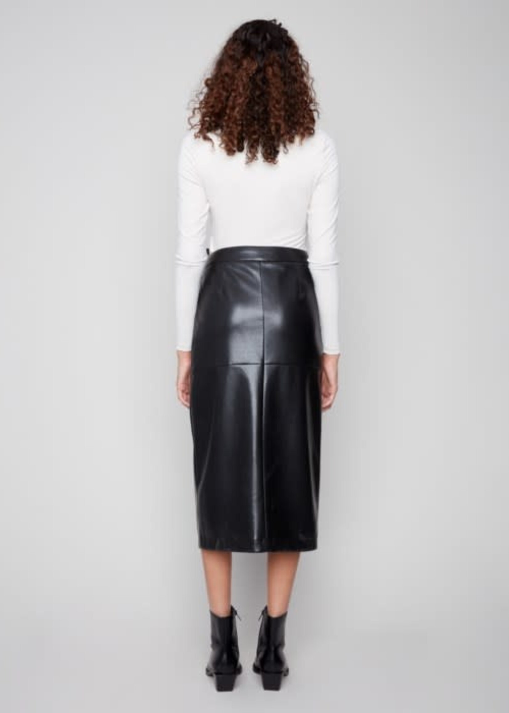 CHARLIE B CHARLIE B-JUPE FAUX CUIR-C7087
